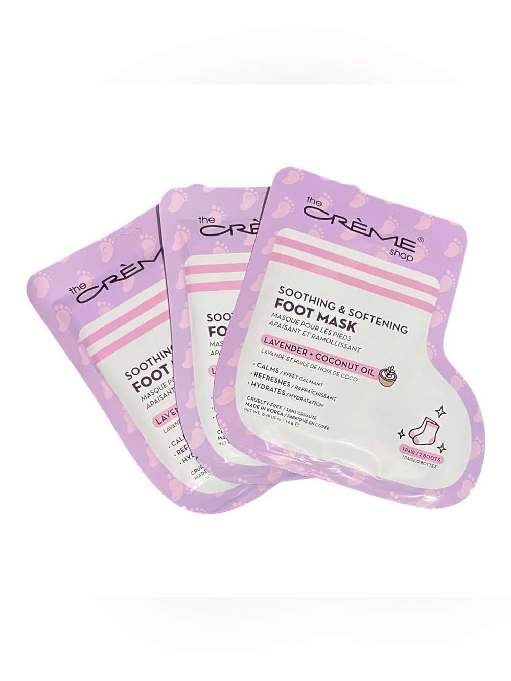 The Crème Shop Soothing & Softening Foot Masks Lavender + Coconut Oil